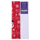 TISSUE PAPER,Xmas Red Snowman 4's H/pk