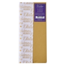 TISSUE PAPER,Xmas Gold Merry Christmas 4's H/pk