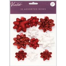 BOWS,Red & White Assorted 10's  H/pk Bag