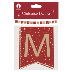 BANNER,Christmas Red & Gold 2.4m