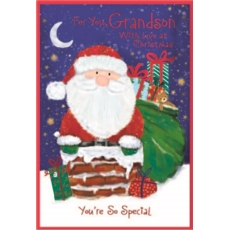 XMAS CARDS,Grandson 6's Santa & Presents