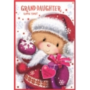 XMAS CARDS,Great Granddaughter 6's Teddy in Snow
