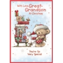 XMAS CARDS,Great Grandson 6's Teddy with Presents