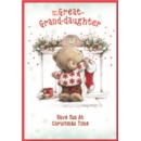 XMAS CARDS,Great Granddaughter 6's Teddy at Fireplace