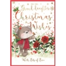 XMAS CARDS,Granddaughter 6's Floral Teddy with Robin