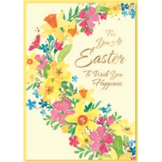 EASTER CARDS,Open 6's Floral Wreath