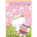EASTER CARDS,Open 6's Floral Bunny with Egg