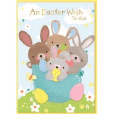 EASTER CARDS,Open 6's Easter Animals & Eggs