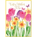EASTER CARDS,Open 6's Daffodils & Tulips