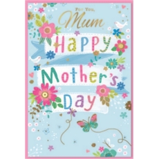 MOTHER'S DAY CARDS,Mum 6's Floral Butterflies