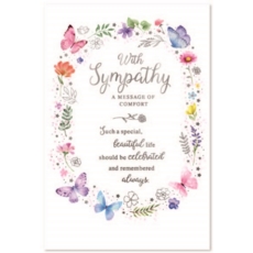 SYMPATHY CARDS,6's Butterflies & Wild Flowers