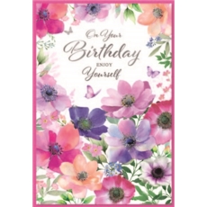 BIRTHDAY CARDS,Open 6's Floral