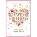 BIRTHDAY CARDS,Open 6's Floral Heart