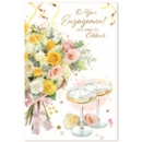 ENGAGEMENT CARDS,6's Floral Bouquet & Bubbly