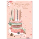 BIRTHDAY CARDS,Daughter 6's Birthday Cake & Candles