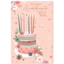BIRTHDAY CARDS,Granddaughter 6's Birthday Cake & Candles