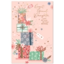 BIRTHDAY CARDS,Great Grandd'tr 6's Floral Presents