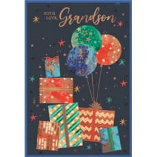 BIRTHDAY CARDS,Grandson 6's Presents & Balloons