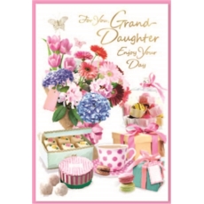 BIRTHDAY CARDS,Granddaughter 6's Floral Afternoon Tea