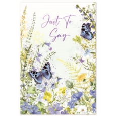 BLANK CARDS,Open 6's Wild Flowers & Butterflies