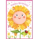 BIRTHDAY CARDS,Open 6's Sunflower & Ladybug