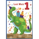 AGE 1 CARDS,Male 6's Dinosaur & Presents