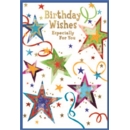 BIRTHDAY CARDS,Open 6's Stars & Streamers