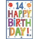 AGE 14 CARDS,Male 6's Balloons & Stars