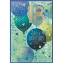 AGE 18 CARDS,Male 6's Blue Balloons