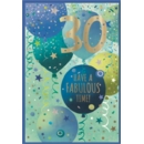 AGE 30 CARDS,Male 6's Blue Balloons