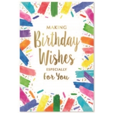 BIRTHDAY CARDS,Open 6's Coloured Stripes