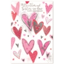 ANNIVERSARY CARDS,Brother & Sister in Law 6's Pink Hearts
