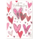 WEDDING DAY CARDS,6's Pink Hearts
