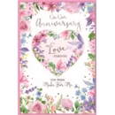 ANNIVERSARY CARDS,Our 6's Floral Heart