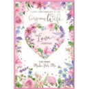 ANNIVERSARY CARDS,Wife 6's Floral Heart