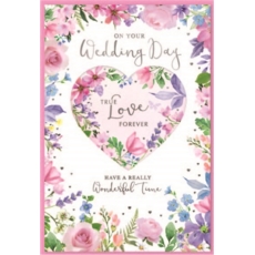 WEDDING DAY CARDS,6's Floral Heart