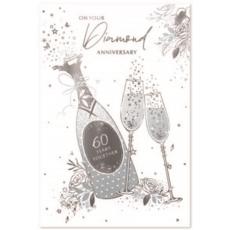 ANNIVERSARY CARDS,Your Diamond 6's Bubbly & Flutes