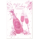 ANNIVERSARY CARDS,Your Ruby 6's Bubbly & Flutes