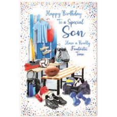 BIRTHDAY CARDS,Son 6's Gym Locker Multi Sports