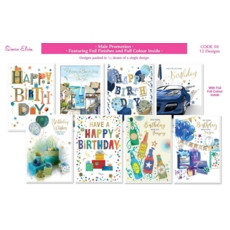 BIRTHDAY CARDS,Open 72's Male Assortment