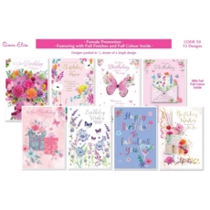 BIRTHDAY CARDS,Open 72's Female Assortment
