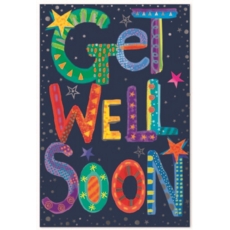 GET WELL CARDS,Male 6's Text & Stars