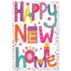 NEW HOME CARDS,6's Text & Flowers