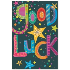 GOOD LUCK CARDS,6's Text & Stars