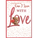 VALENTINE'S CARDS,One I Love 6's Teddy & Hearts