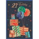 AGE 21 CARDS,Male 6's Presents & Balloons