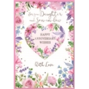 ANNIVERSARY CARDS,Daug. & Son in Law 6's Floral Heart