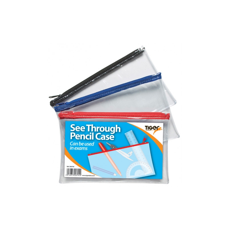 PENCIL CASE,Clear 20x12cm (Medium)