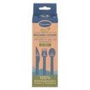 CUTLERY WOODEN Eco 24pc Asst. Knife, Fork & Spoon. H/pk