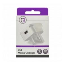 CHARGER,UK Mains,Single USB 2 Amp  H/pk
